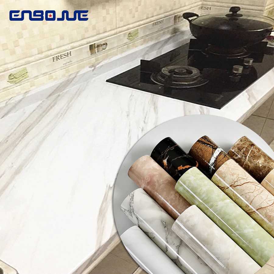 Waterproof Marble Sticker Modern Kitchen Cabinet Table Countertop