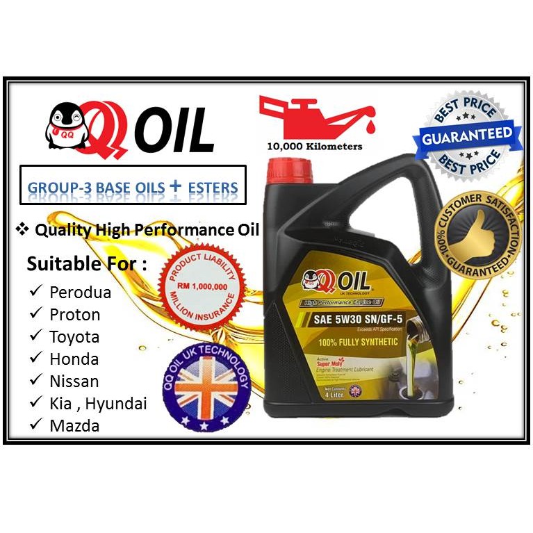 QQ OIL 5w30 - 4Liter Fully Synthetic High Performance 