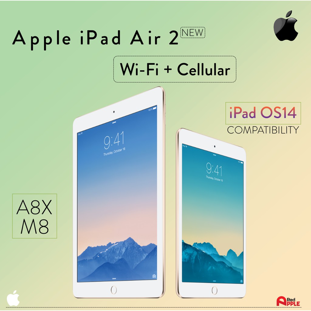 New Ipad Air 2 Wi Fi Cellular 16 Gb Authouised Malaysia Set 100 Original Shopee Malaysia