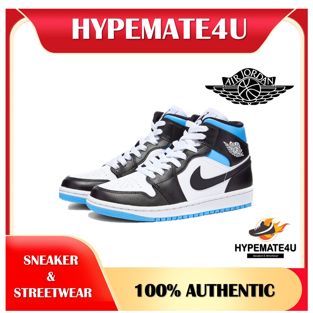 Air Jordan 1 Mid University Black White Shopee Malaysia