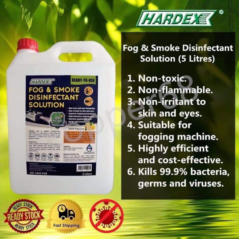 Hardex disinfectant solution 5L (fogging machine use) Shopee Malaysia