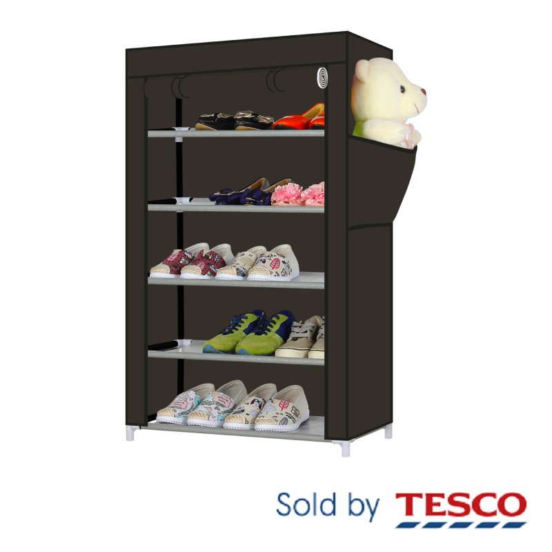 5 Tier Shoe Rack With Non Woven Cover Shopee Malaysia