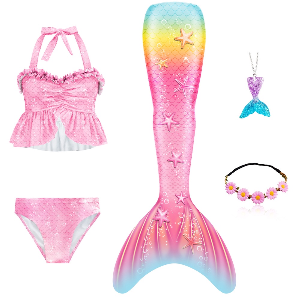 Brand New Swimming Mermaid Tail Bikini Beach Cute Costume Cosplay Princess Party Girl Dress Christmas Gift