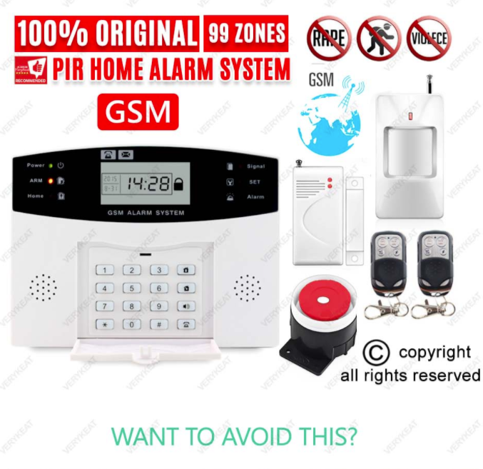 99 Zones Wireless PIR Detector Home House Security GSM Remote Alarm