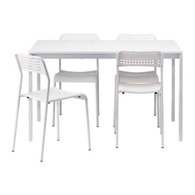  IKEA  MELLTORP set meja  makan  melltorp 125x75cm 4 kerusi 