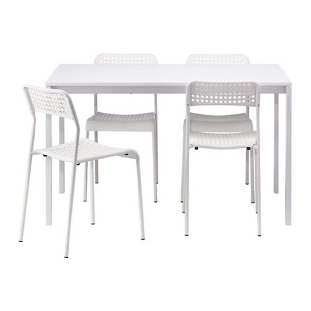  IKEA  MELLTORP set meja  makan melltorp 125x75cm 4 kerusi 