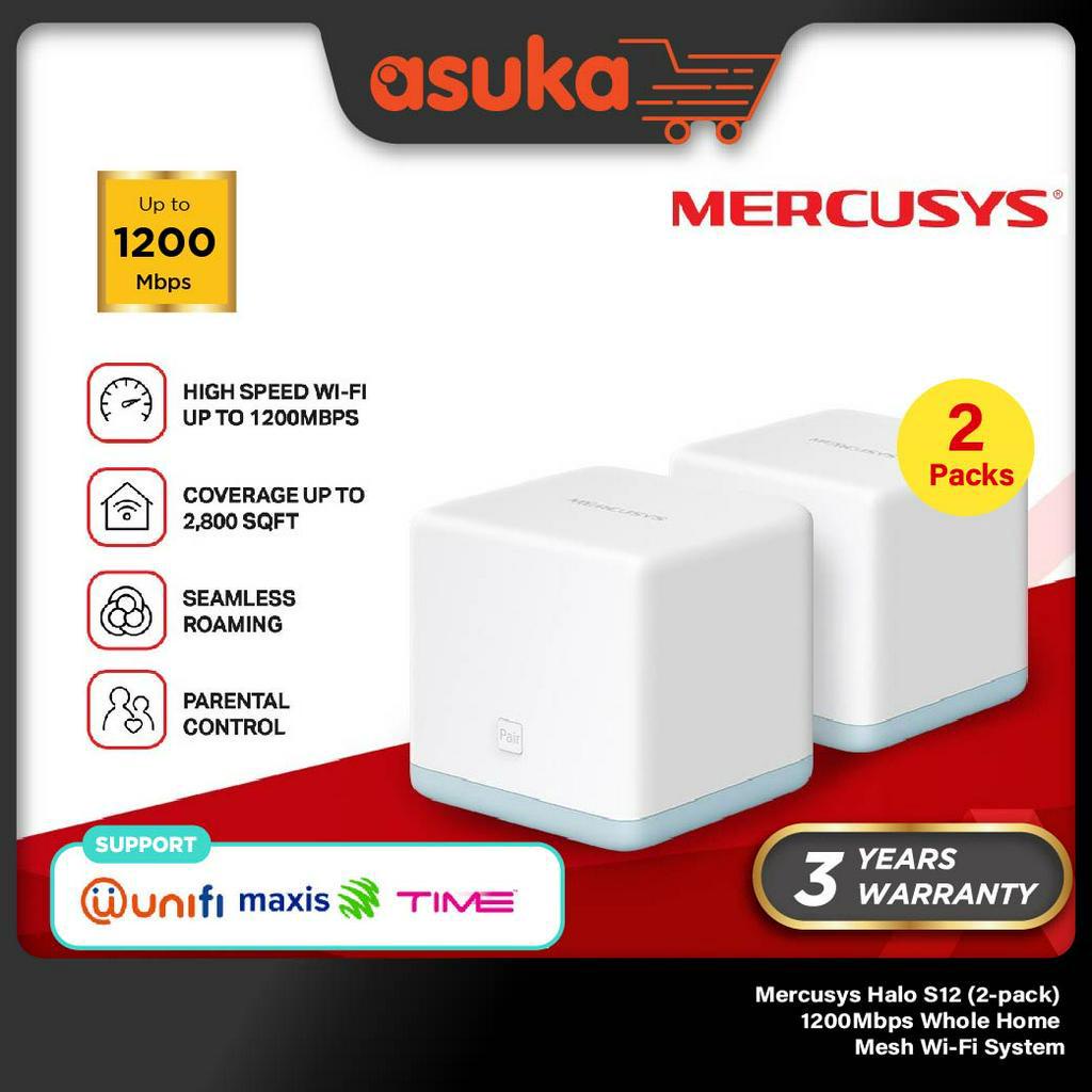 Mercusys Halo S12 (2-pack) 1200Mbps Whole Home Mesh Wi-Fi System