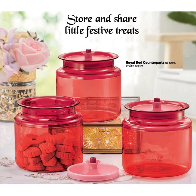 [Ready stock]Tupperware Royal Red Counterpart (1)/(2)/(3)May 2018