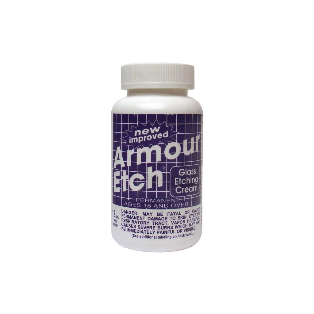 Armour Etch Glass Etching Cream 10oz or 22oz (counterfeit Armour Etch are made in China.. Armour Etch made only in USA)