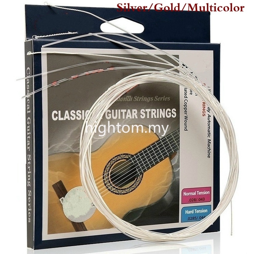 Clear and Silver Nylon Silver Strings Set for Classical Classic Guitar 1M 1-6 E B G D A E,Guitarra Bass Parts & Accessories Set JBP-X