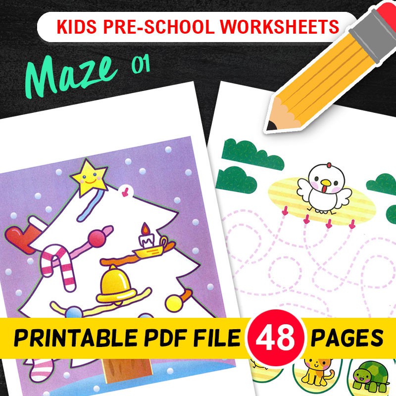 pdf maze 01 48 pages kindergarten practice preschool worksheets