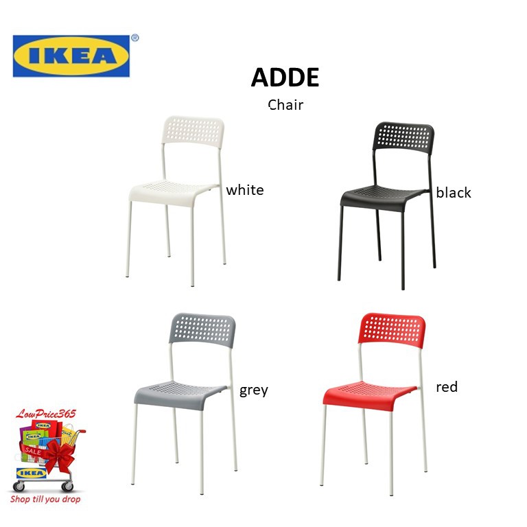 Ikea Adde Chair White Black Grey Red Shopee Malaysia