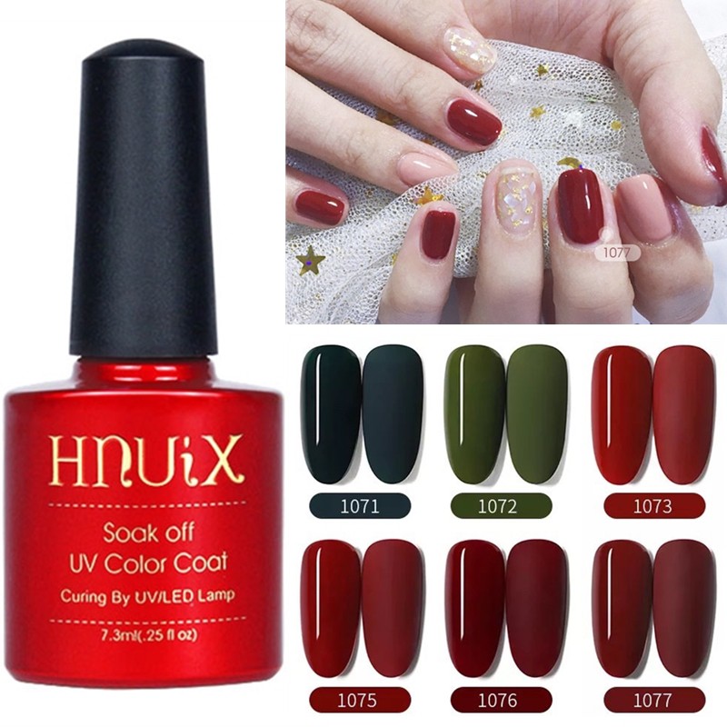 Hnuix 7 3ml Blue Green Brown Color Nail Gel Polish Soak Off Uv Gel Long Lasting Nail Varnish 网红春夏美甲新款流行色 04 Shopee Malaysia