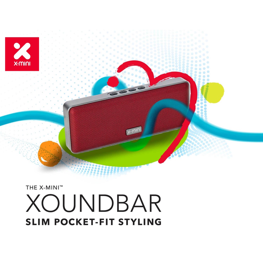 Bluetooth Speaker with IPX4 Water / Splash-Proof (Build in microphone) Slim design easy to carry #Xmini Xoundbar