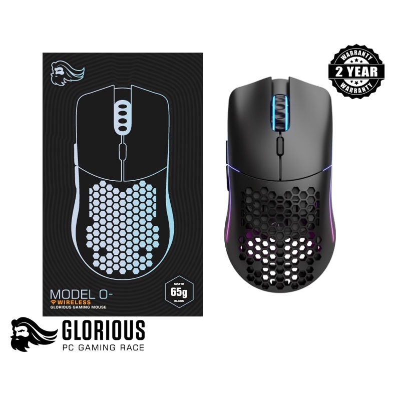 Glorious Model O Minus Wireless Matte Black Rgb Gaming Mouse Ultra Lightweight Glorious