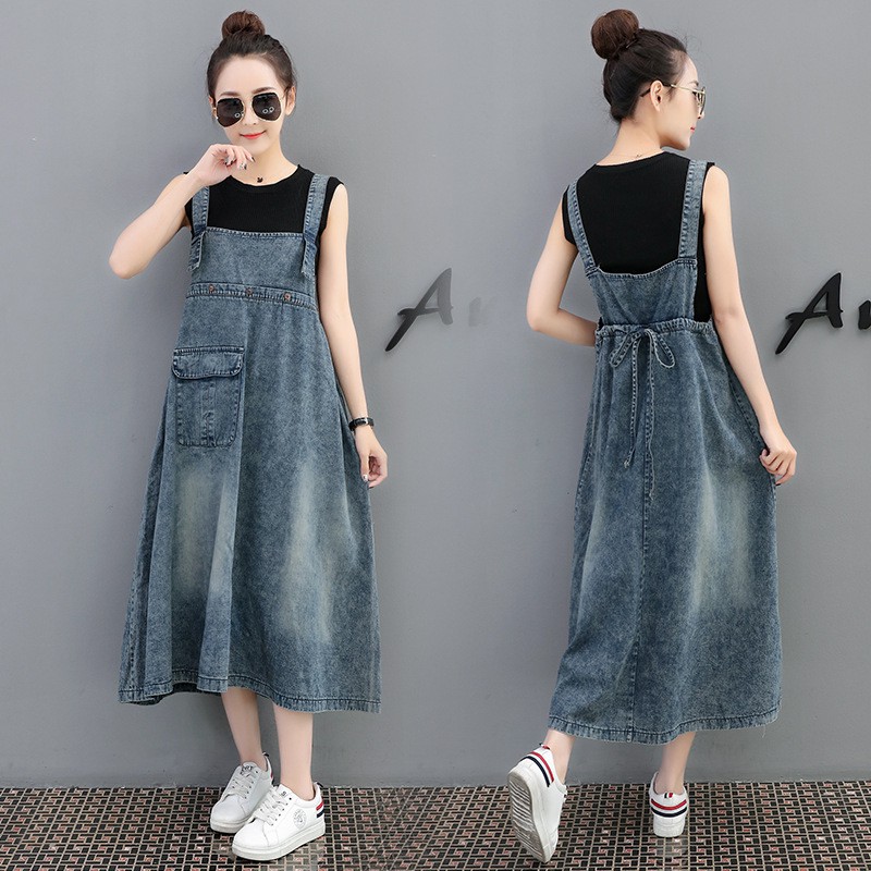 denim jumpsuit long skirt