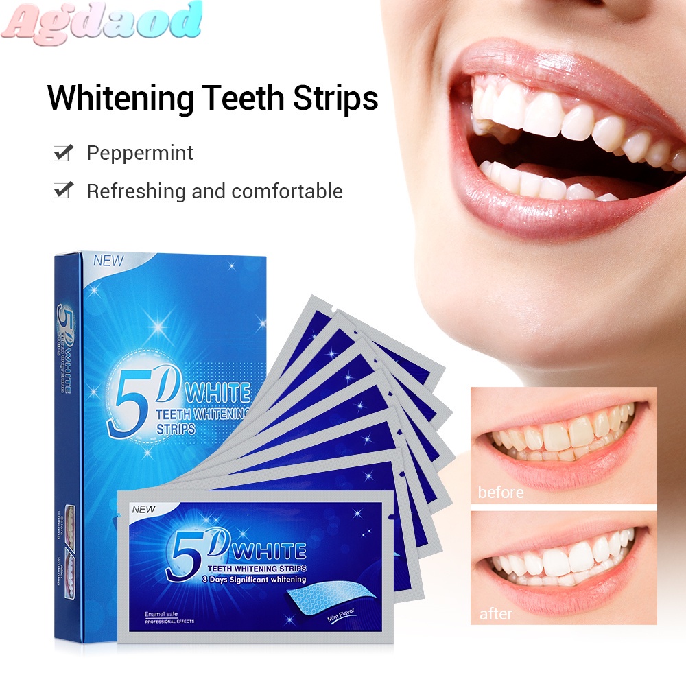 Agdoad 5D White strips, teeth whitening strips Tooth Rapid Bleaching