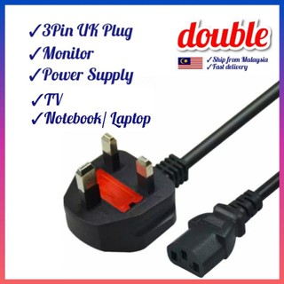 3 Pin UK Plug Power Cord Power Plug DESKTOP LAPTOP NOTEBOOK TV LCD MONITOR WIRE CABLE 1.5M 3M