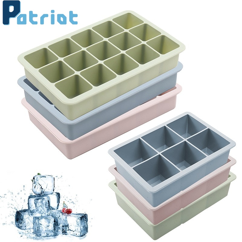 6 /15 Cavity Silicone Large Ice Cube Maker Box / Freezer Mold for Whiskey, Cocktail Drink