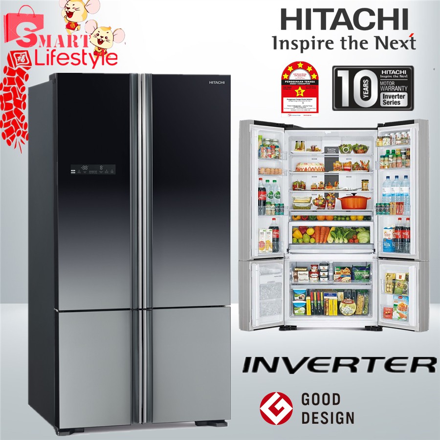HITACHI RWB850P5M French Bottom Freezer 4 Door 700L Inverter