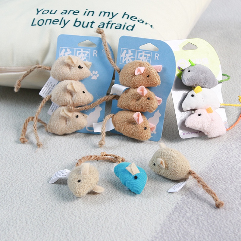 Cat toy simulation plush mouse three combination pet cat toy including funny cat toy