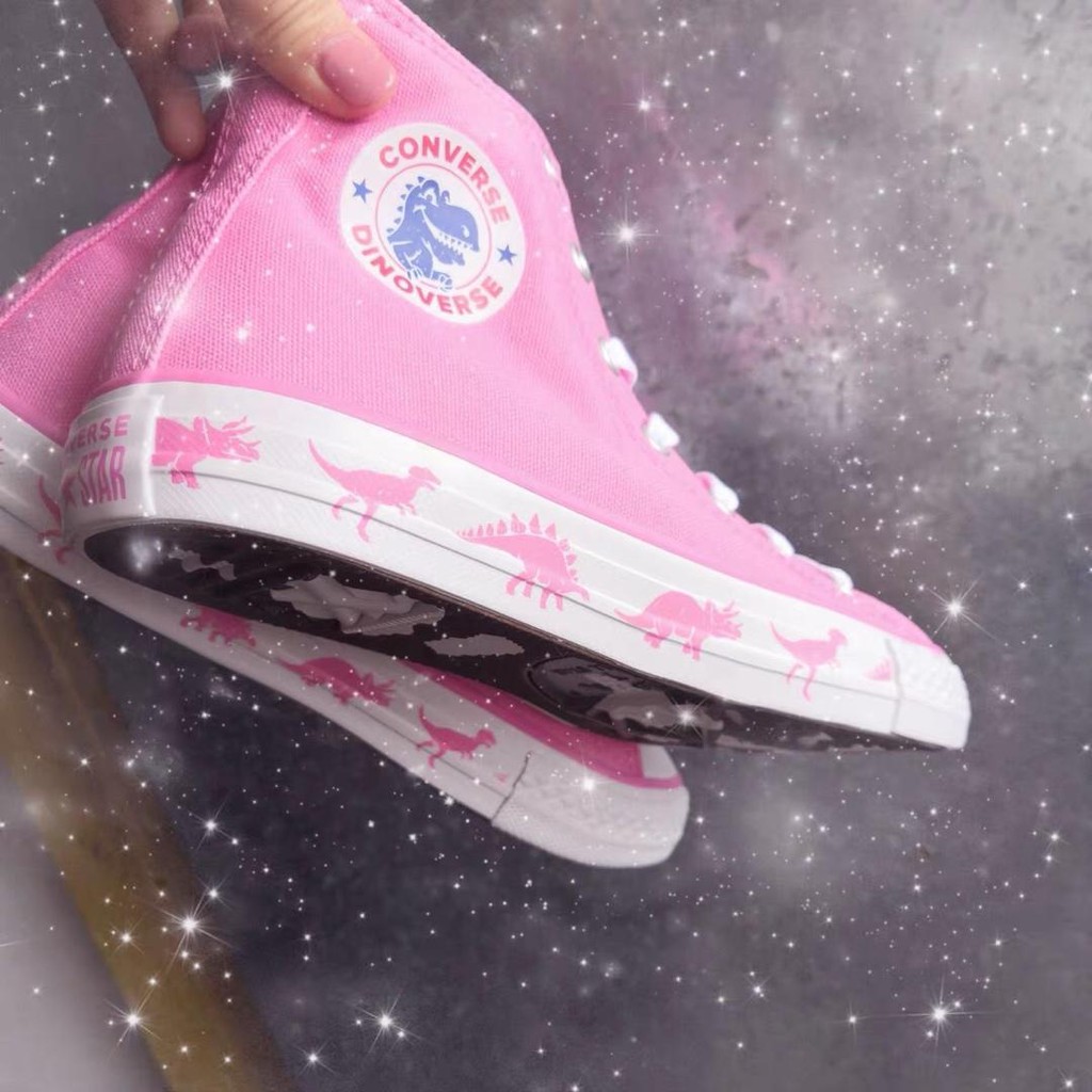 pink dinosaur converse