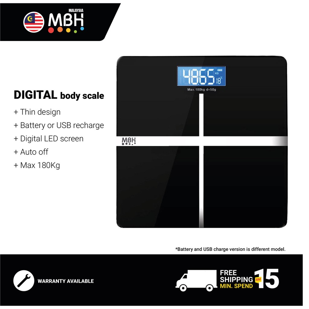 MBH Digital Body Scale High Accuracy Weight Scale | Shopee Malaysia