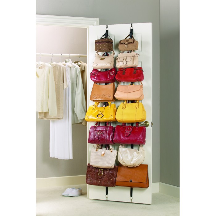 Bag Rack Over Door Straps Hanger Handbags Clothes Organizer | Shopee Malaysia