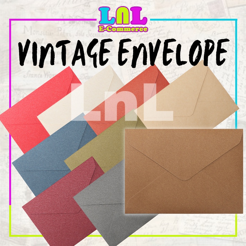 LNL Envelope Vintage Letter Craft Paper Thanksgiving Postcard
