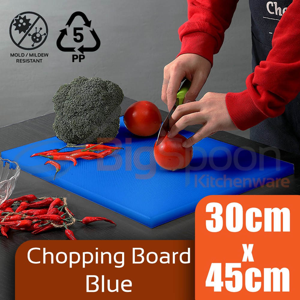 Colourful Polypropylene Chopping Board 30cm x 45cm - Blue