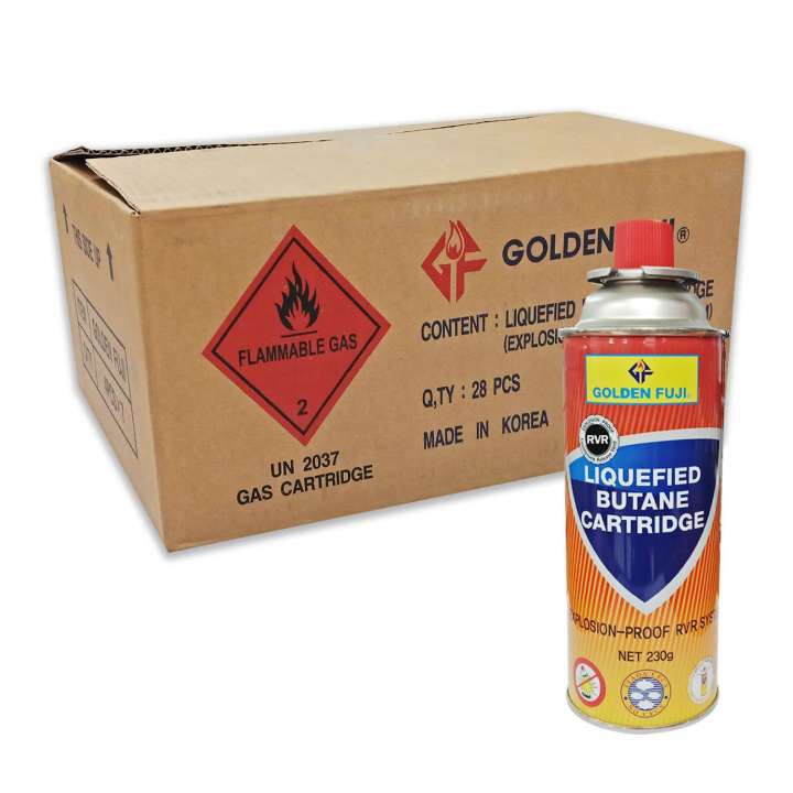 230G Golden Fuji Gas Cartridge Made in Korea Butane Gas Refill Gas Tin