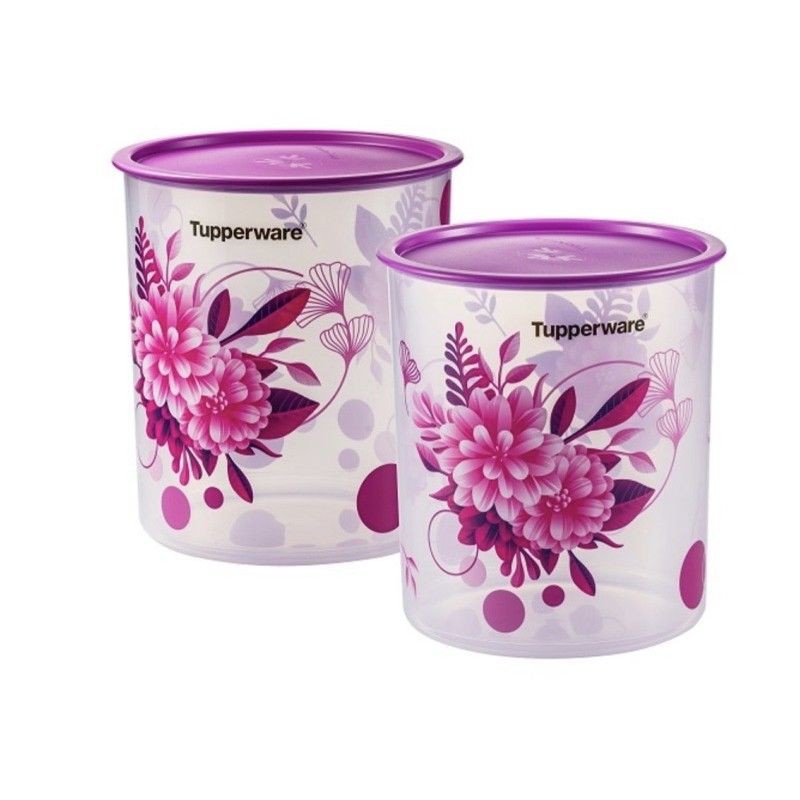 Tupperware camellia one touch canister large 4.3L (2pcs)