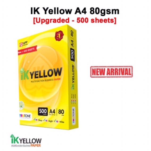 Download Ik Yellow A4 Paper 500 S 80gsm Kertas Fotostat A4 Kertas Putih Copier Paper Shopee Malaysia Yellowimages Mockups