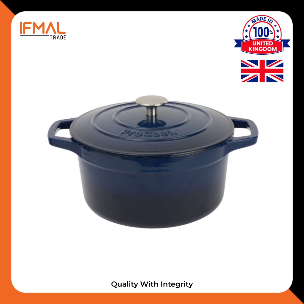 ProCook Cast Iron Casserole 24cm / 4.7L Round | Periuk Tahan Lasak ...