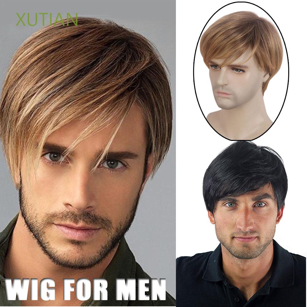 XUTIAN Daily Wear Cosplay Wigs Natural Short Straight Men Wigs Haircut  Daddy Fashion Layered Male Hairstyle Hair Toupee/Multicolor | Shopee  Malaysia
