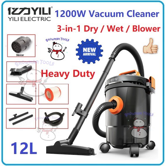 3 IN 1 WET AND DRY VACUUM CLEANER YILI 1200W BLOWER Heavy Duty CLEANERS