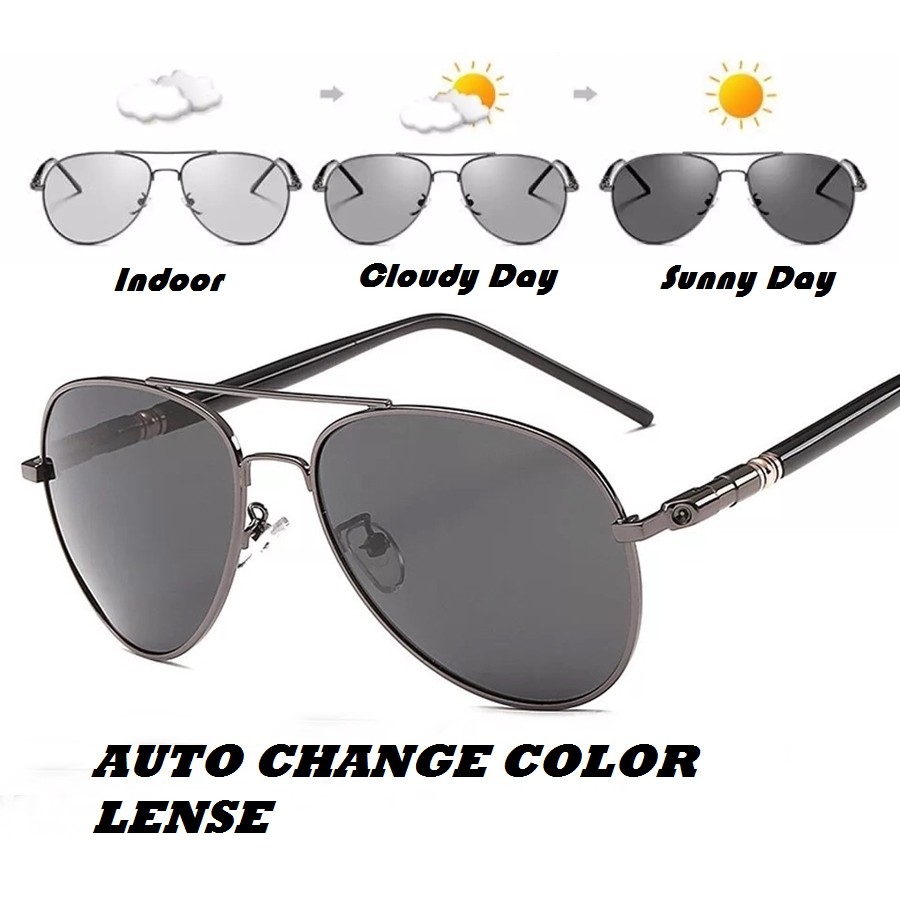 [FAST SHIPPING] [LOCAL SELLER] Polarized Photochromic Pilot Sunglasses Auto Color Change 100% Brand New Original Aviatio