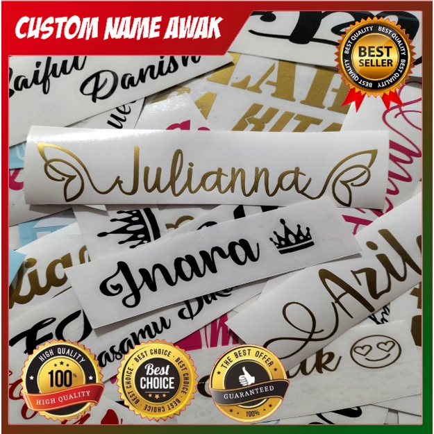 Sticker Custom Name || CASH PLANNER || THERMOS || KERETA || BOX