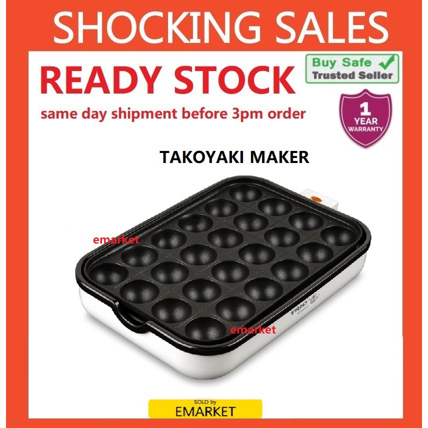 TRIO Snack Grill TSG-2443 Japanese Takoyaki Pan Maker 