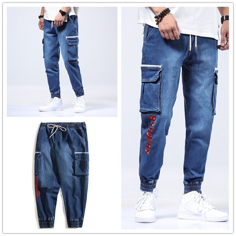 mens black stretch cargo pants