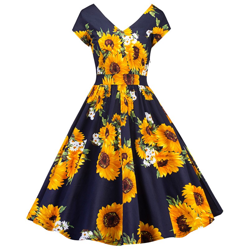 retro sunflower dress