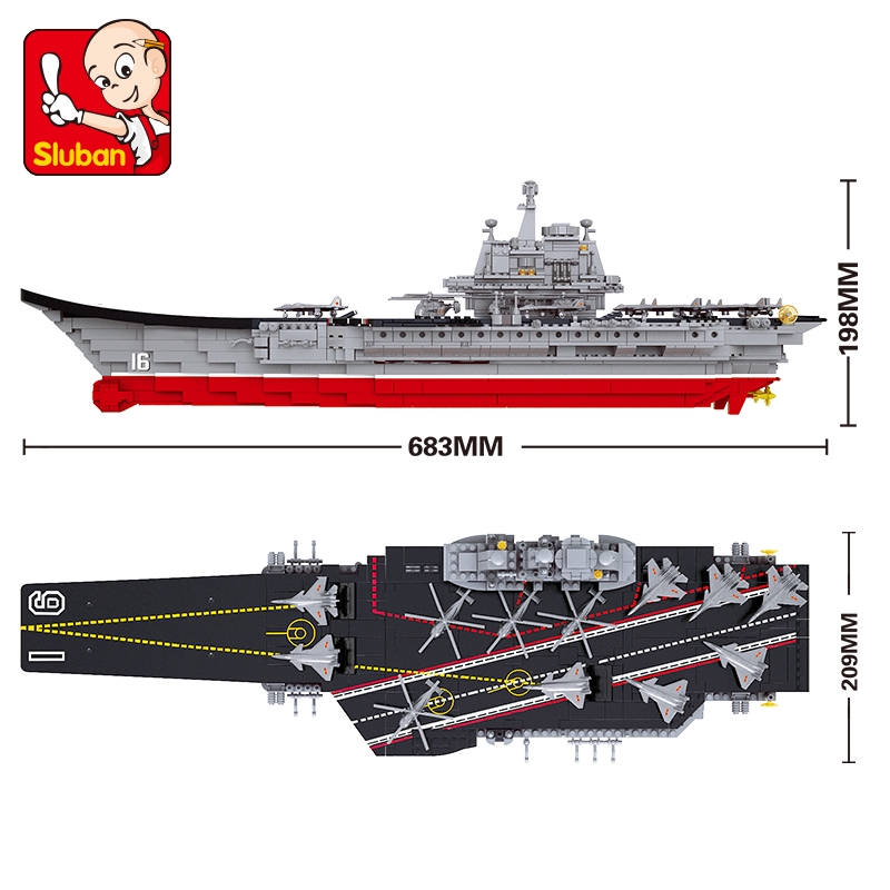 Sluban Aircraft Carrier Cruiser Destroyer Submarine Building Block Assemble015 