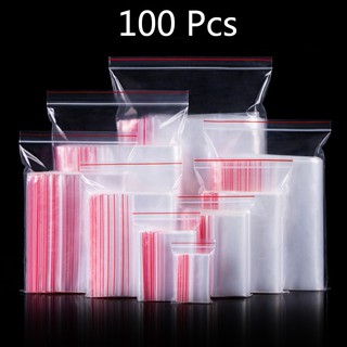 100pcs Plastic Zipper Bag Zip Lock Bag Transparent Plastic Bag Packaging Bag Packing