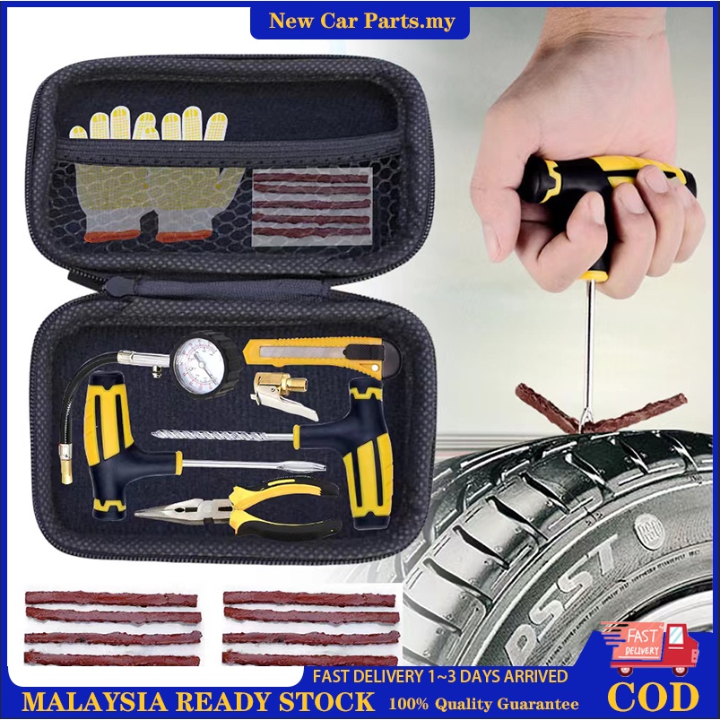 Car and motorcycle emergency tire repair tool vacuum tire universal rubber strip quick glue 紧急补胎工具 alat pembaikan tayar