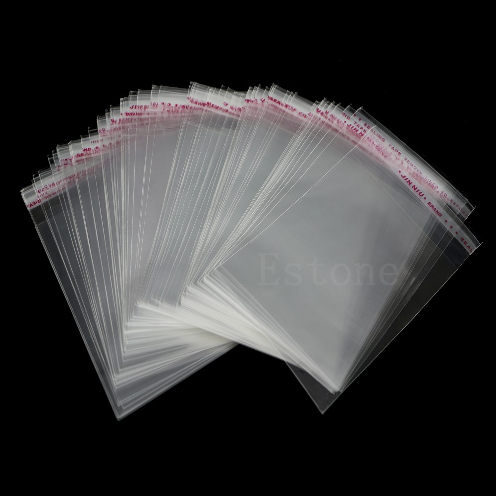 10MS 100ps Clear Self Adhesive Lots DIY Jewelry Seal Plastic Bags ...