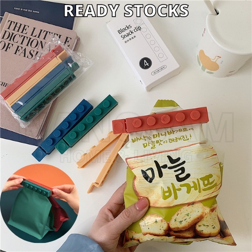 4pcs Lego Food Sealer Snacks Clip Storage Bag Sealer Lego Sealing Maintain Food Freshness Pengedap Plastik Makanan 食品封口夹