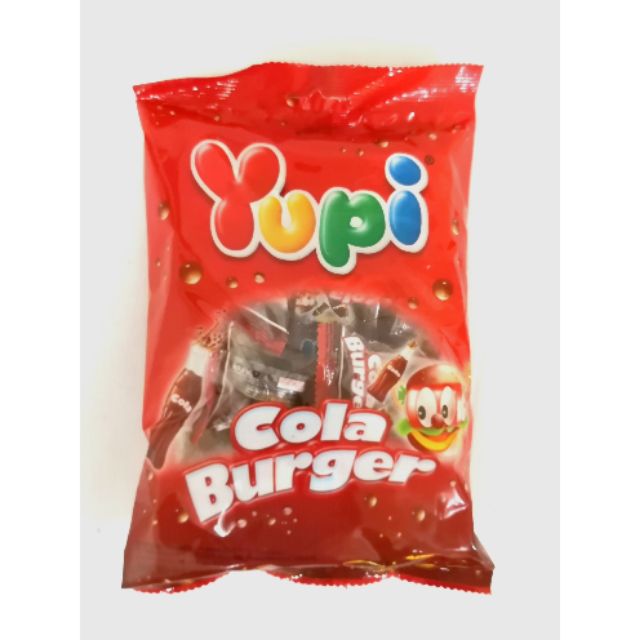Yupi 96gm Cola Burger Gummy Sweet Candies Childhood Snack Makanan Ringan Gula Gummi Burger Zaman Kanak Sweet House 3006