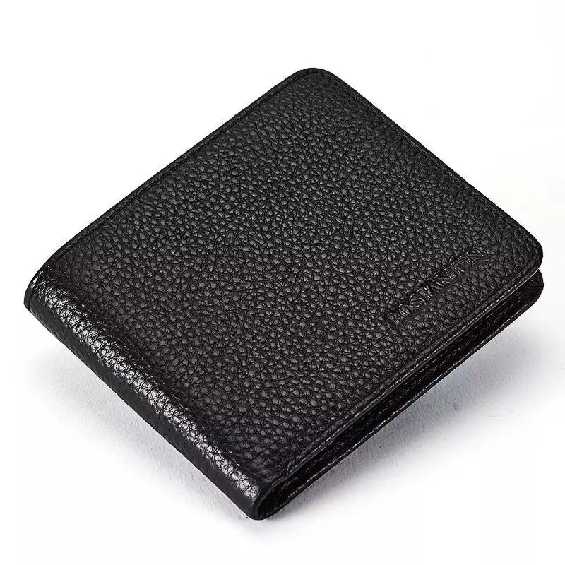 Roundhause Real Leather Mens RFID Blocking Wallet Credit Card Holder W/Coin Pocket Gift Box for Gents. Black 