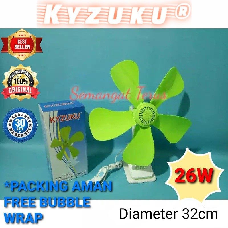 Kyzuku 26w 3 in 1 Clip-on Mini Fan 26watt 3-function Fan/ (clamp-on~wall~sitting) Mini Fan/ Wall Fan/ Standing Fan/ Table Fan Kipas