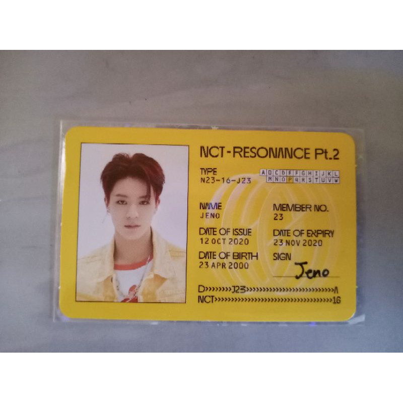 JENO ID CARD (NCT 2020 RESONANCE) | Shopee Malaysia